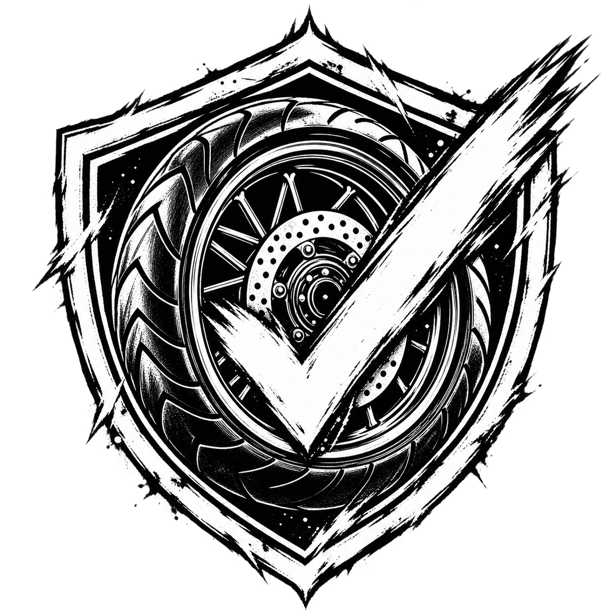 Distressed motorcycle recovery icon